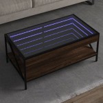 vidaXL Măsuță de cafea cu LED infinity, stejar maro, 90x50x38 cm vidaXL Măsuță de cafea cu LED infinity, stejar maro, 90x50x38 cm