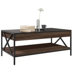 vidaXL Măsuță de cafea cu LED infinity, stejar maro, 90x50x38 cm vidaXL Măsuță de cafea cu LED infinity, stejar maro, 90x50x38 cm