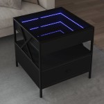 vidaXL Măsuță de cafea cu LED infinity, negru, 50x50x51 cm vidaXL Măsuță de cafea cu LED infinity, negru, 50x50x51 cm