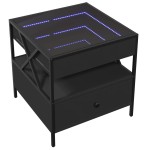 vidaXL Măsuță de cafea cu LED infinity, negru, 50x50x51 cm vidaXL Măsuță de cafea cu LED infinity, negru, 50x50x51 cm