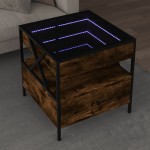 vidaXL Măsuță de cafea cu LED infinity, stejar fumuriu, 50x50x51 cm vidaXL Măsuță de cafea cu LED infinity, stejar fumuriu, 50x50x51 cm