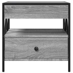 vidaXL Măsuță de cafea cu LED infinity, gri sonoma, 50x50x51 cm vidaXL Măsuță de cafea cu LED infinity, gri sonoma, 50x50x51 cm