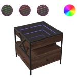 vidaXL Măsuță de cafea cu LED infinity, stejar maro, 50x50x51 cm vidaXL Măsuță de cafea cu LED infinity, stejar maro, 50x50x51 cm
