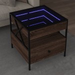 vidaXL Măsuță de cafea cu LED infinity, stejar maro, 50x50x51 cm vidaXL Măsuță de cafea cu LED infinity, stejar maro, 50x50x51 cm