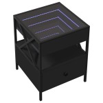 vidaXL Măsuță de cafea cu LED infinity, negru, 40x40x51 cm vidaXL Măsuță de cafea cu LED infinity, negru, 40x40x51 cm