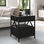 vidaXL Măsuță de cafea cu LED infinity, negru, 40x40x51 cm vidaXL Măsuță de cafea cu LED infinity, negru, 40x40x51 cm