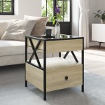 vidaXL Măsuță de cafea cu LED infinity, stejar sonoma, 40x40x51 cm vidaXL Măsuță de cafea cu LED infinity, stejar sonoma, 40x40x51 cm
