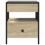 vidaXL Măsuță de cafea cu LED infinity, stejar sonoma, 40x40x51 cm vidaXL Măsuță de cafea cu LED infinity, stejar sonoma, 40x40x51 cm