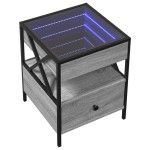 vidaXL Măsuță de cafea cu LED infinity, gri sonoma, 40x40x51 cm vidaXL Măsuță de cafea cu LED infinity, gri sonoma, 40x40x51 cm