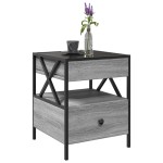 vidaXL Măsuță de cafea cu LED infinity, gri sonoma, 40x40x51 cm vidaXL Măsuță de cafea cu LED infinity, gri sonoma, 40x40x51 cm