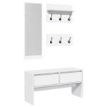 vidaXL Set de mobilier pentru hol, 4 piese, alb, lemn prelucrat