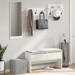 vidaXL Set de mobilier pentru hol, 4 piese, alb, lemn prelucrat