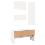 vidaXL Set de mobilier pentru hol, 4 piese, alb, lemn prelucrat
