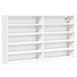 vidaXL Dulap cu vitrină, alb, 100x15x58 cm, lemn prelucrat vidaXL Dulap cu vitrină, alb, 100x15x58 cm, lemn prelucrat