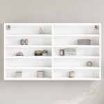 vidaXL Dulap cu vitrină, alb, 100x15x58 cm, lemn prelucrat vidaXL Dulap cu vitrină, alb, 100x15x58 cm, lemn prelucrat