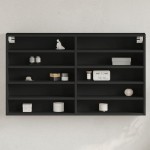 vidaXL Dulap cu vitrină, negru, 100x15x58 cm, lemn prelucrat vidaXL Dulap cu vitrină, negru, 100x15x58 cm, lemn prelucrat