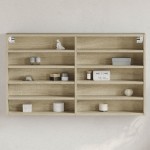 vidaXL Dulap cu vitrină, stejar sonoma, 100x15x58 cm, lemn prelucrat vidaXL Dulap cu vitrină, stejar sonoma, 100x15x58 cm, lemn prelucrat