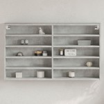 vidaXL Dulap cu vitrină, gri beton, 100x15x58 cm, lemn prelucrat vidaXL Dulap cu vitrină, gri beton, 100x15x58 cm, lemn prelucrat