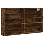 vidaXL Dulap cu vitrină, stejar fumuriu, 100x15x58 cm, lemn prelucrat