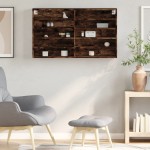 vidaXL Dulap cu vitrină, stejar fumuriu, 100x15x58 cm, lemn prelucrat