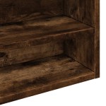 vidaXL Dulap cu vitrină, stejar fumuriu, 100x15x58 cm, lemn prelucrat