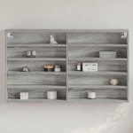 vidaXL Dulap cu vitrină, sonoma gri, 100x15x58 cm, lemn prelucrat vidaXL Dulap cu vitrină, sonoma gri, 100x15x58 cm, lemn prelucrat