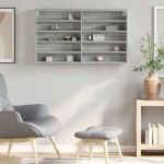 vidaXL Dulap cu vitrină, sonoma gri, 100x15x58 cm, lemn prelucrat vidaXL Dulap cu vitrină, sonoma gri, 100x15x58 cm, lemn prelucrat