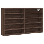 vidaXL Dulap cu vitrină, stejar maro, 100x15x58 cm, lemn prelucrat vidaXL Dulap cu vitrină, stejar maro, 100x15x58 cm, lemn prelucrat