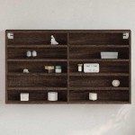 vidaXL Dulap cu vitrină, stejar maro, 100x15x58 cm, lemn prelucrat vidaXL Dulap cu vitrină, stejar maro, 100x15x58 cm, lemn prelucrat