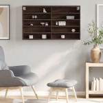 vidaXL Dulap cu vitrină, stejar maro, 100x15x58 cm, lemn prelucrat vidaXL Dulap cu vitrină, stejar maro, 100x15x58 cm, lemn prelucrat