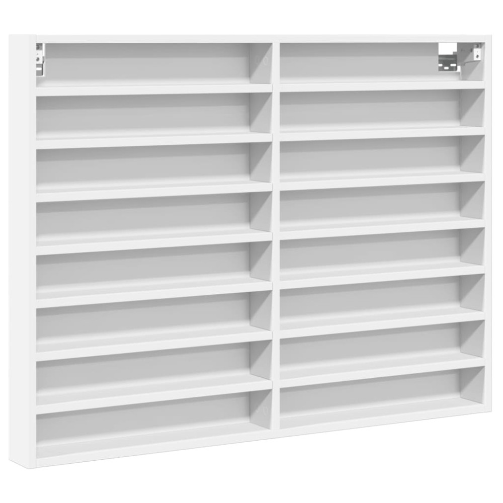 vidaXL Dulap cu vitrină, alb, 100x8,5x75 cm, lemn prelucrat