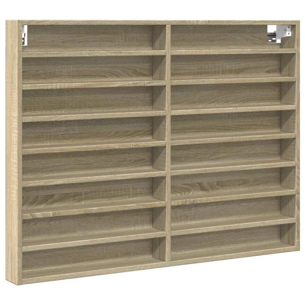 vidaXL Dulap cu vitrină, stejar sonoma, 100x8,5x75 cm, lemn prelucrat