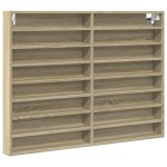 vidaXL Dulap cu vitrină, stejar sonoma, 100x8,5x75 cm, lemn prelucrat