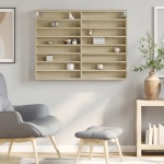 vidaXL Dulap cu vitrină, stejar sonoma, 100x8,5x75 cm, lemn prelucrat