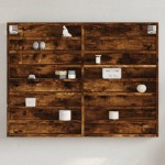 vidaXL Dulap cu vitrină, stejar fumuriu, 100x8,5x75 cm, lemn prelucrat vidaXL Dulap cu vitrină, stejar fumuriu, 100x8,5x75 cm, lemn prelucrat