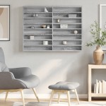 vidaXL Dulap cu vitrină, sonoma gri, 100x8,5x75 cm, lemn prelucrat vidaXL Dulap cu vitrină, sonoma gri, 100x8,5x75 cm, lemn prelucrat