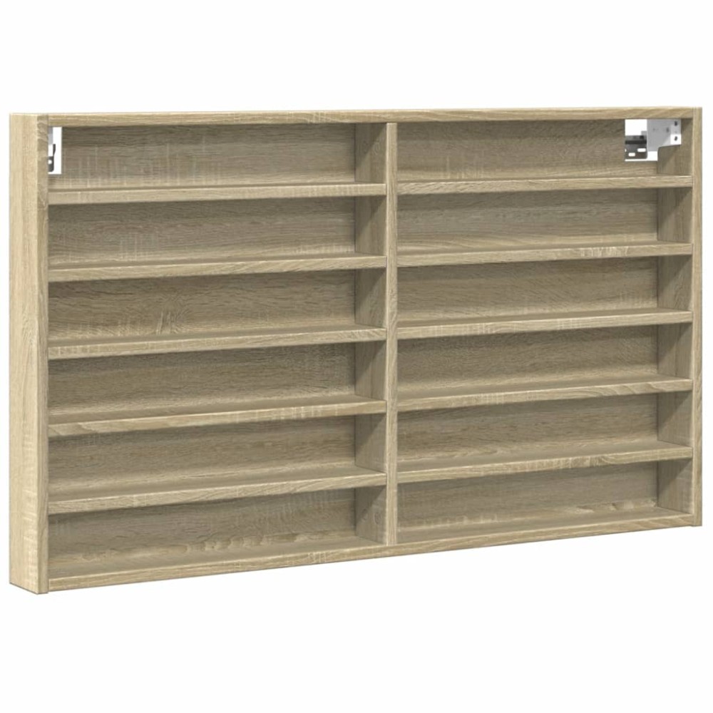 vidaXL Dulap cu vitrină, stejar sonoma, 100x8,5x58 cm, lemn prelucrat