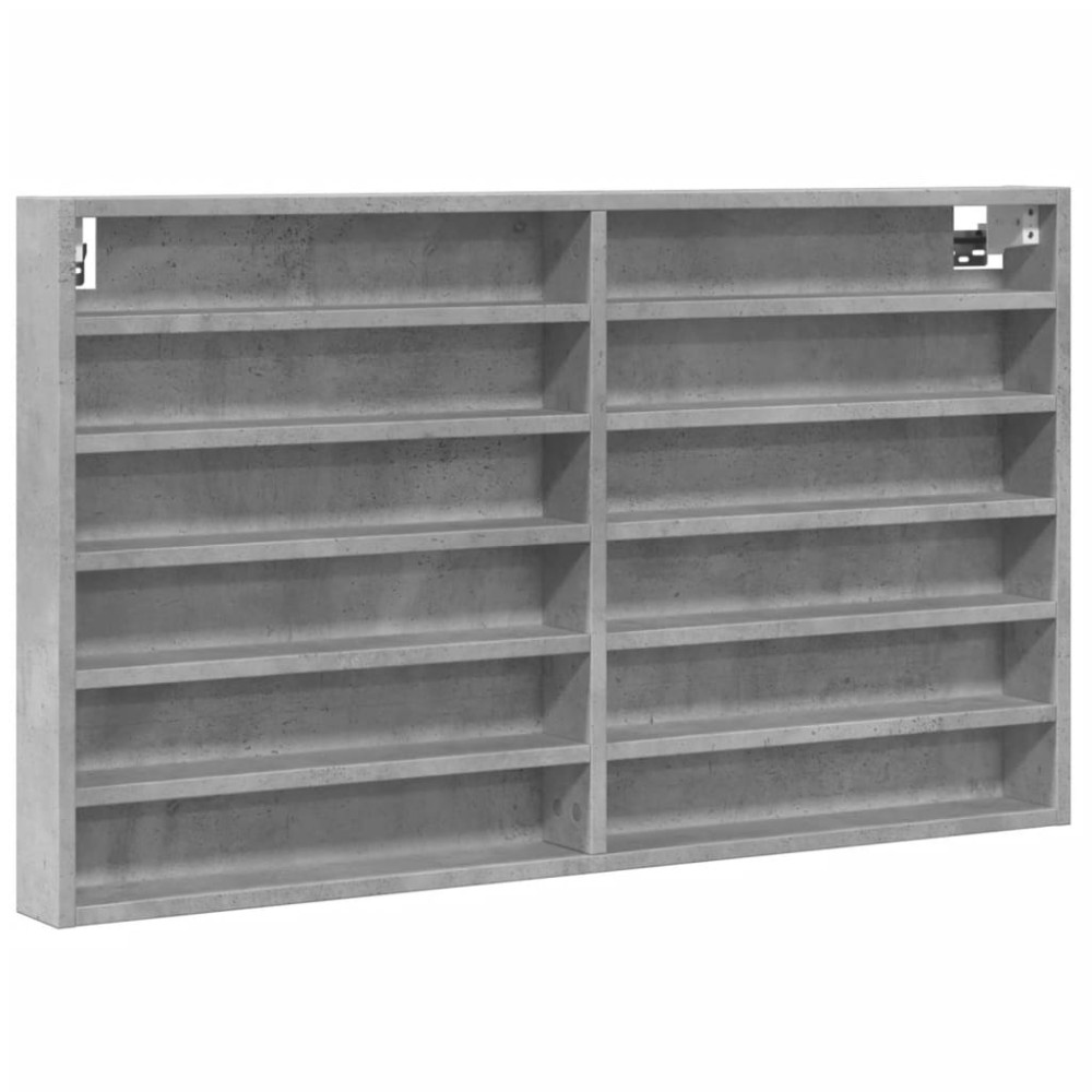 vidaXL Dulap cu vitrină, gri beton, 100x8,5x58 cm, lemn prelucrat