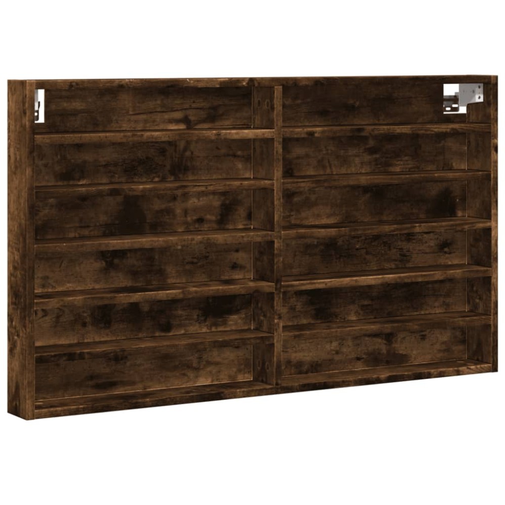 vidaXL Dulap cu vitrină, stejar fumuriu, 100x8,5x58 cm, lemn prelucrat
