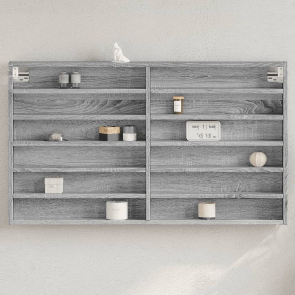 vidaXL Dulap cu vitrină, sonoma gri, 100x8,5x58 cm, lemn prelucrat