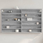 vidaXL Dulap cu vitrină, sonoma gri, 100x8,5x58 cm, lemn prelucrat