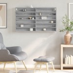 vidaXL Dulap cu vitrină, sonoma gri, 100x8,5x58 cm, lemn prelucrat