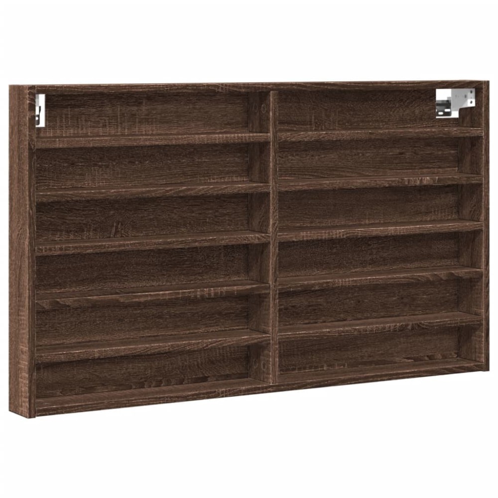 vidaXL Dulap cu vitrină, stejar maro, 100x8,5x58 cm, lemn prelucrat