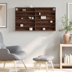 vidaXL Dulap cu vitrină, stejar maro, 100x8,5x58 cm, lemn prelucrat vidaXL Dulap cu vitrină, stejar maro, 100x8,5x58 cm, lemn prelucrat