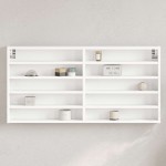 vidaXL Dulap cu vitrină, alb, 100x8,5x50 cm, lemn prelucrat vidaXL Dulap cu vitrină, alb, 100x8,5x50 cm, lemn prelucrat