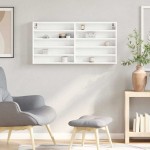 vidaXL Dulap cu vitrină, alb, 100x8,5x50 cm, lemn prelucrat vidaXL Dulap cu vitrină, alb, 100x8,5x50 cm, lemn prelucrat