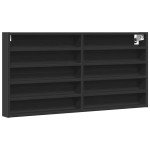 vidaXL Dulap cu vitrină, negru, 100x8,5x58 cm, lemn prelucrat vidaXL Dulap cu vitrină, negru, 100x8,5x58 cm, lemn prelucrat