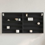 vidaXL Dulap cu vitrină, negru, 100x8,5x58 cm, lemn prelucrat vidaXL Dulap cu vitrină, negru, 100x8,5x58 cm, lemn prelucrat
