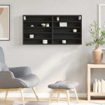 vidaXL Dulap cu vitrină, negru, 100x8,5x58 cm, lemn prelucrat vidaXL Dulap cu vitrină, negru, 100x8,5x58 cm, lemn prelucrat