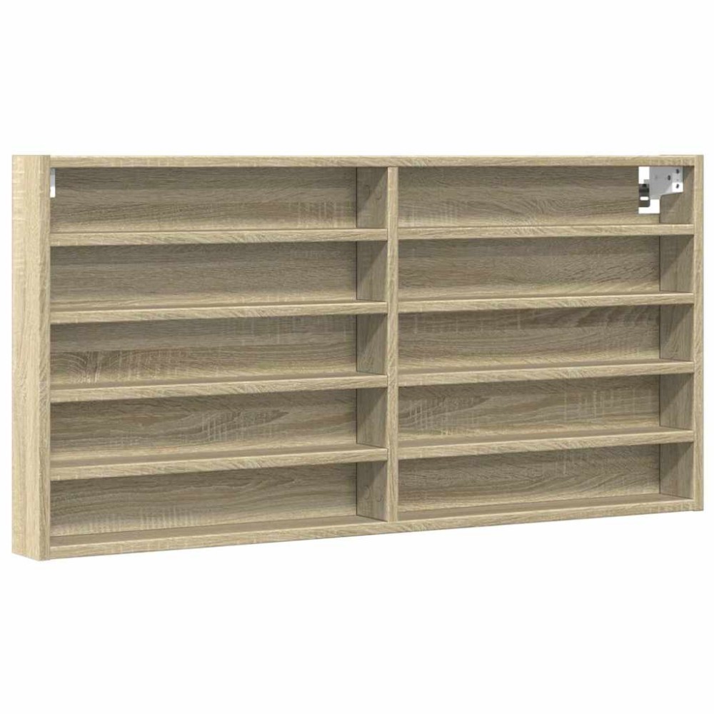 vidaXL Dulap cu vitrină, stejar sonoma, 100x8,5x50 cm, lemn prelucrat
